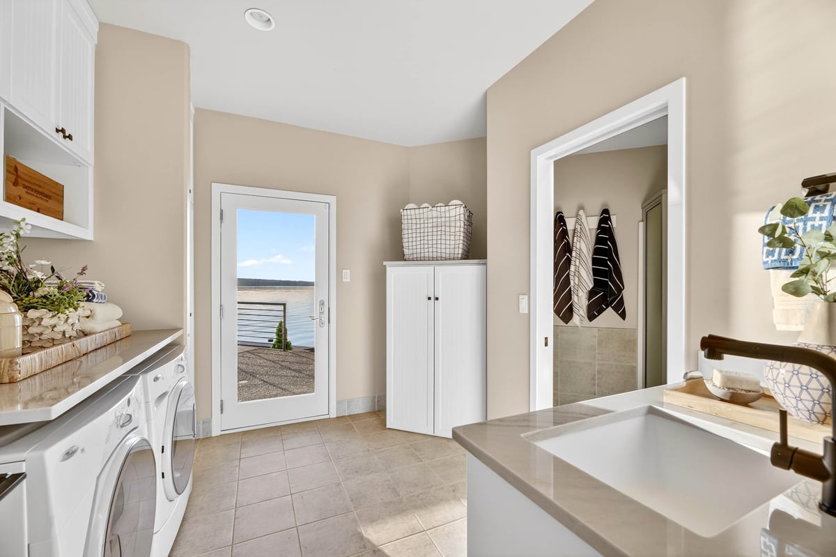 Lower level, bath and laundry